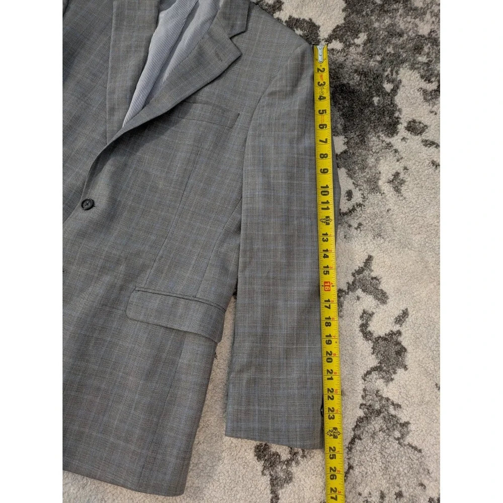 BROOKS BROTHERS Gray Blue Plaid Wool Blend Explorer Fitzgerald Blazer Jacket 40R - Picture 9 of 12